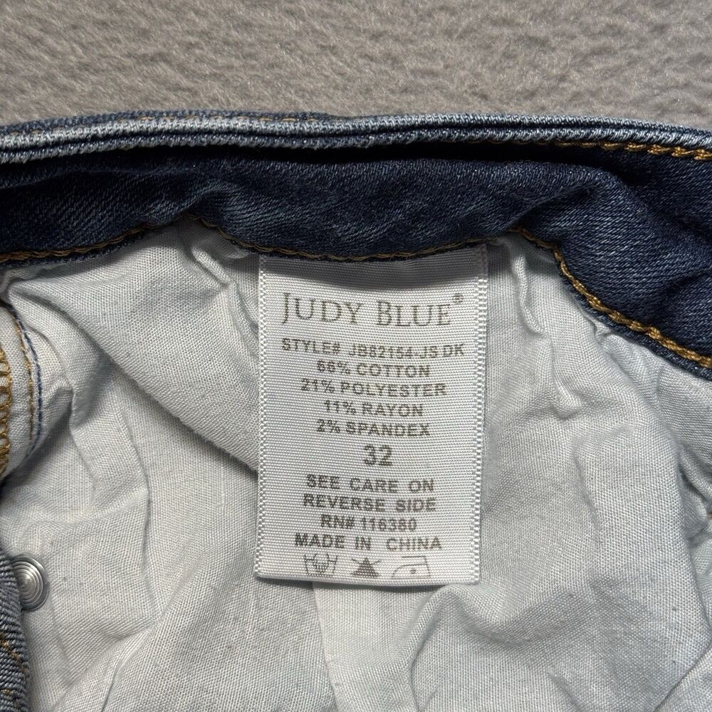Judy Blue Womens 32 Capri Straight Leg Jeans Blue Mid Rise Stretch Denim - Picture 7 of 11